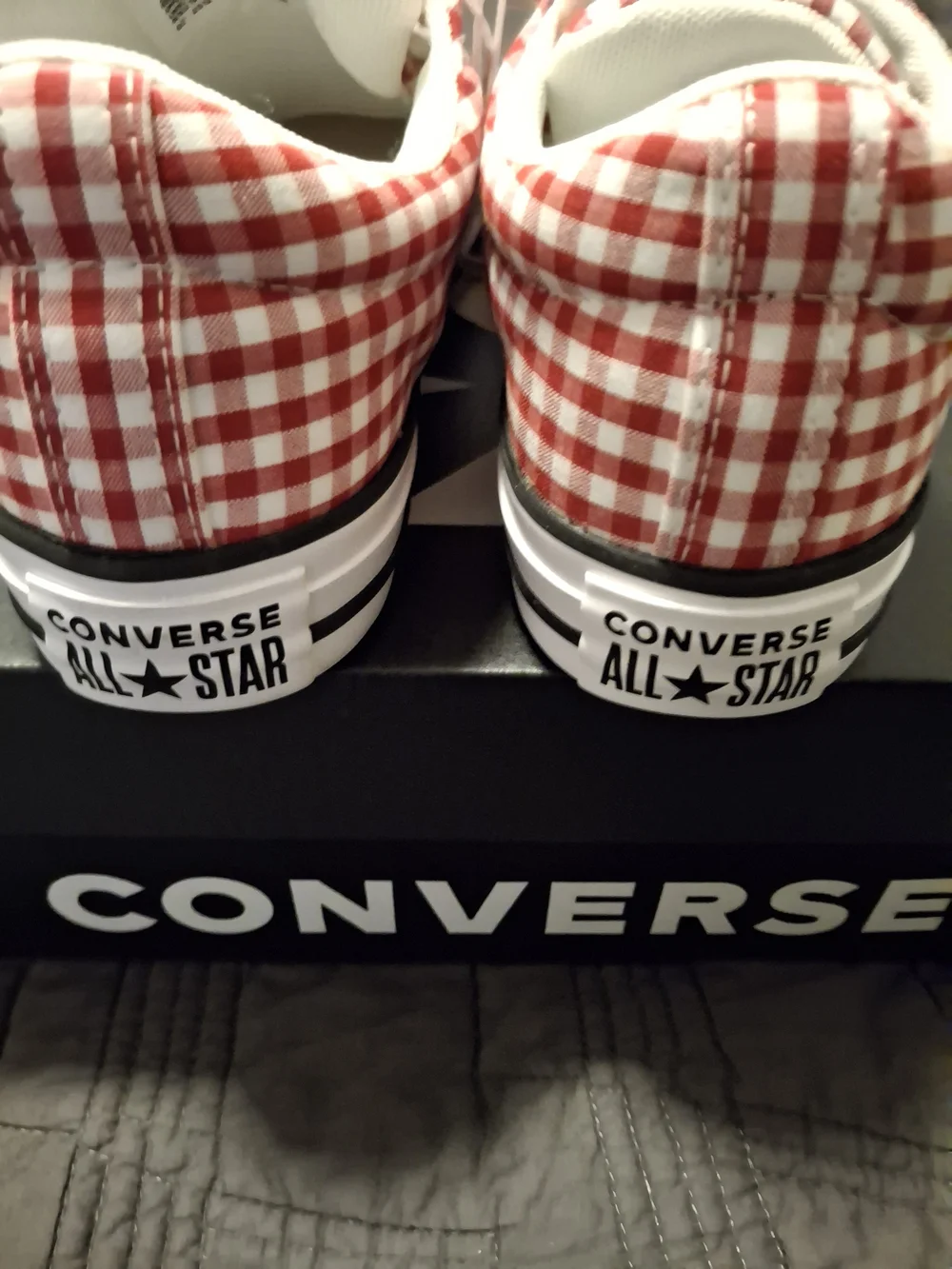 Converse Kids' All Star Low Top Sneakers - Red Gingham Size 5